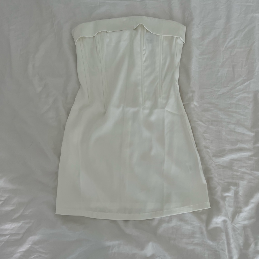 With Jean Chloe Corset Dress - WHITE - XS